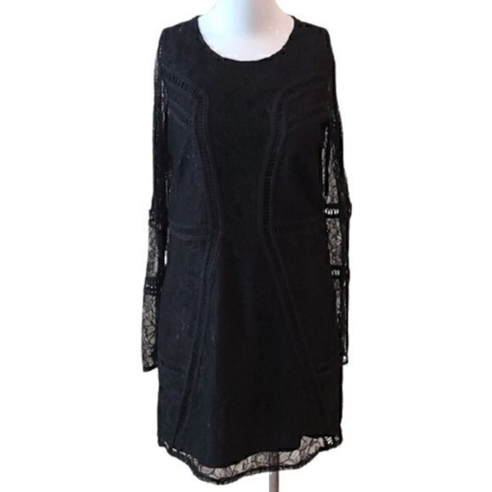 [H&M] Black Long Sleeve Lace Dress - Size 6